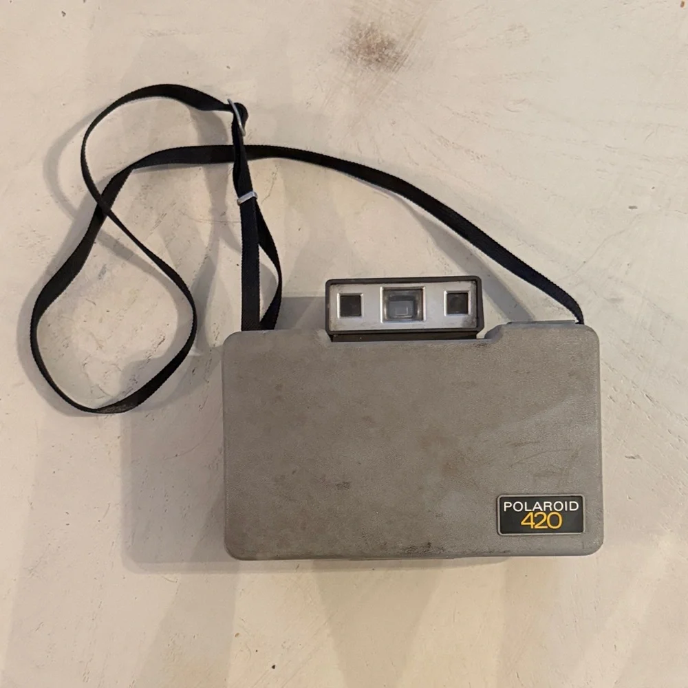 Vintage Polaroid 420 Instant Camera with Black Strap - untested